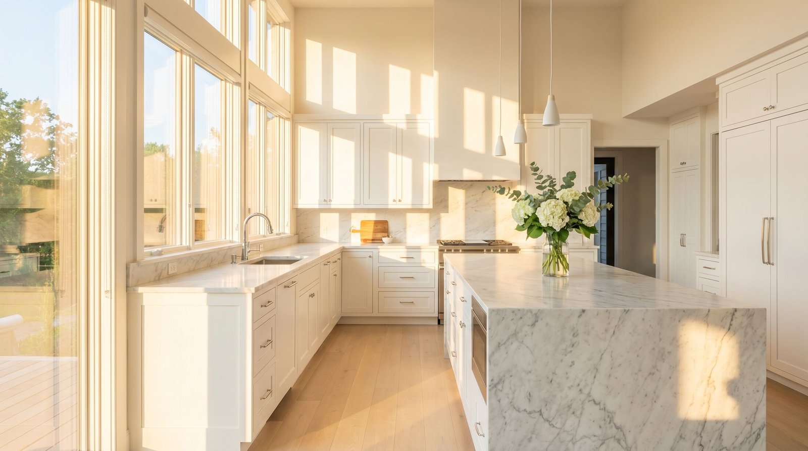 Pristine bright kitchen after Brightline cleaning